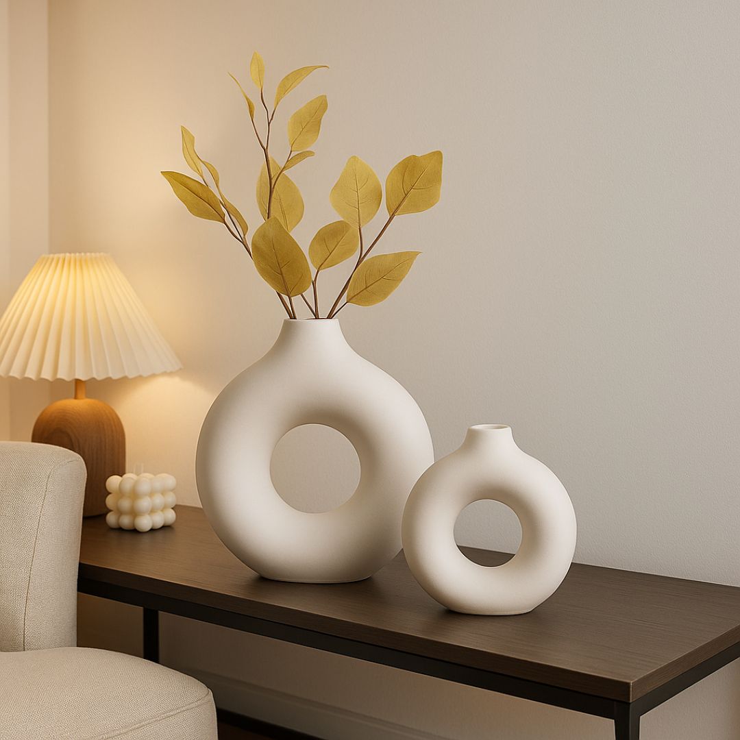 Jarrón en forma de dona minimalista para sala | Caspri