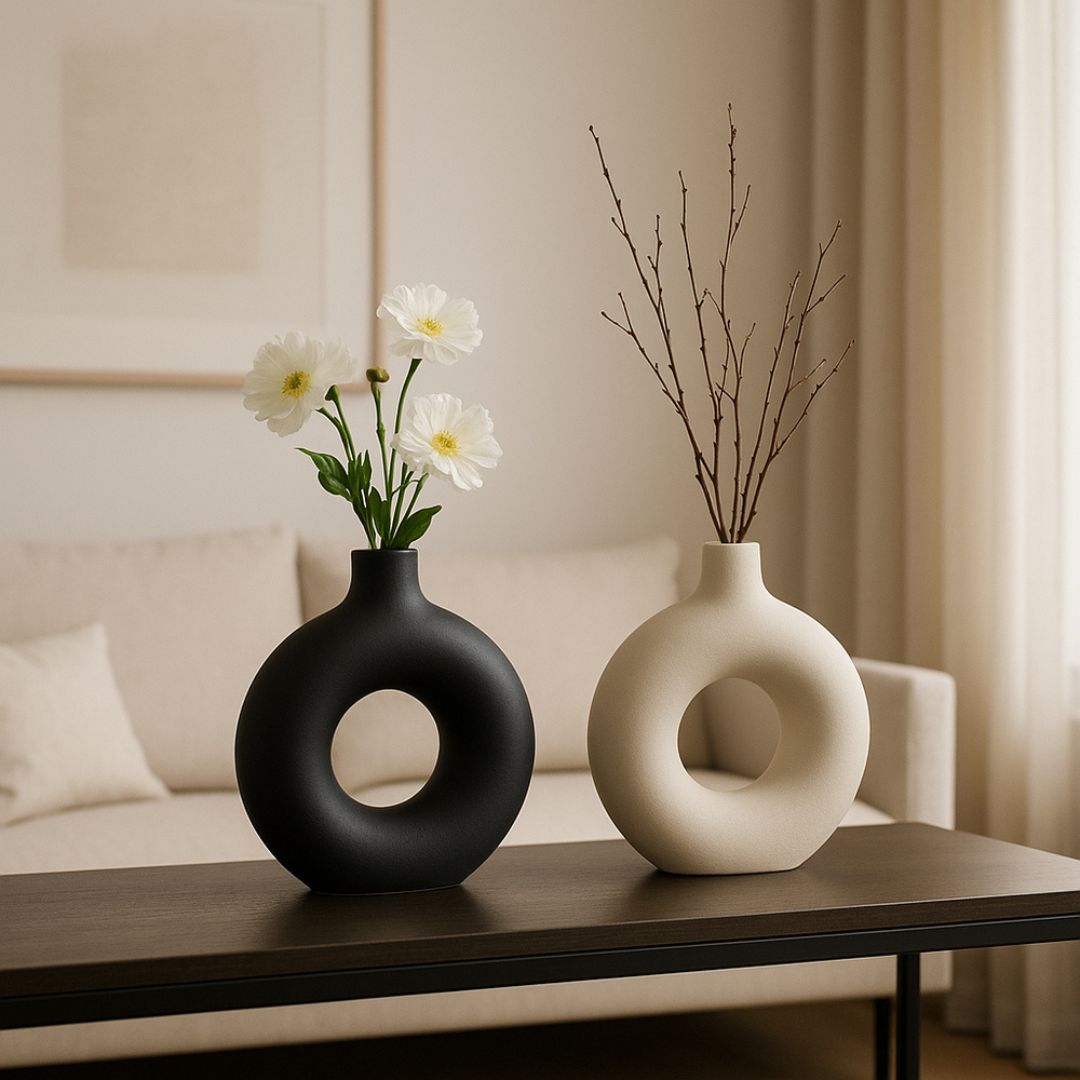 Jarrón en forma de dona minimalista para sala | Caspri
