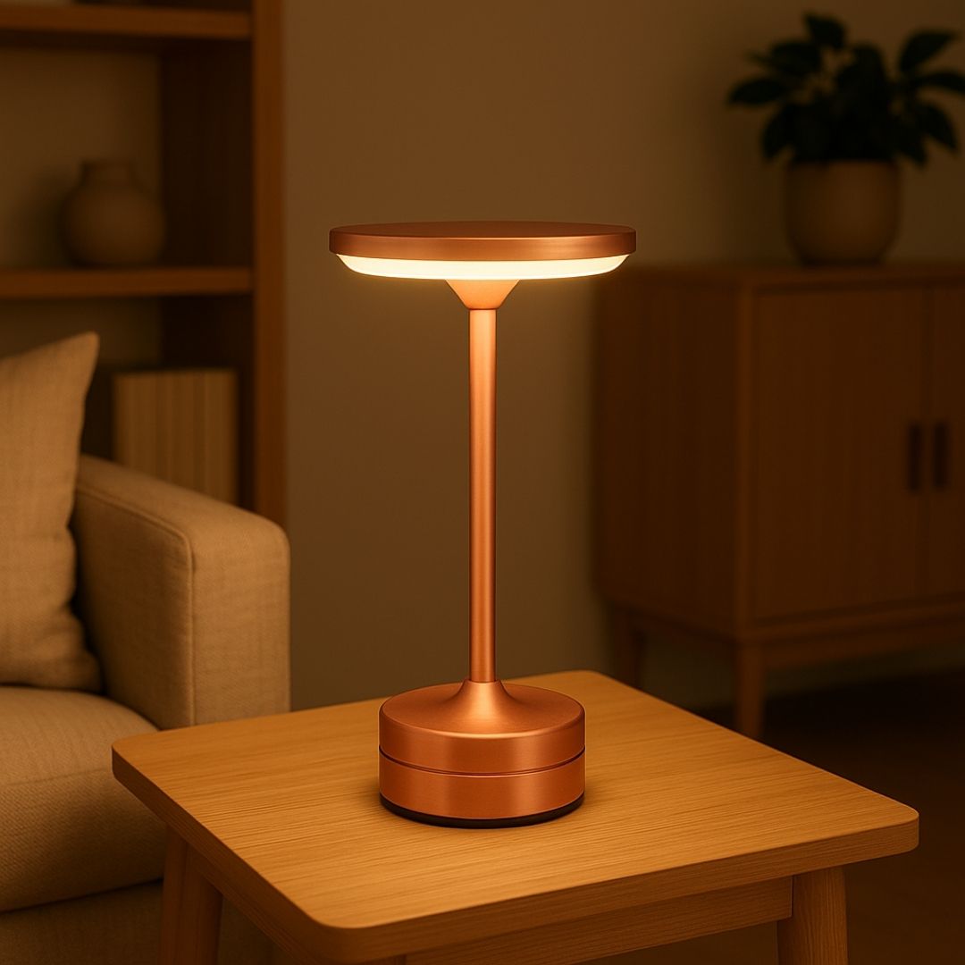 Lámpara De Mesa De Metal Cepillado Táctil Para Sala Dormitorio Estudio Hogar | Caspri