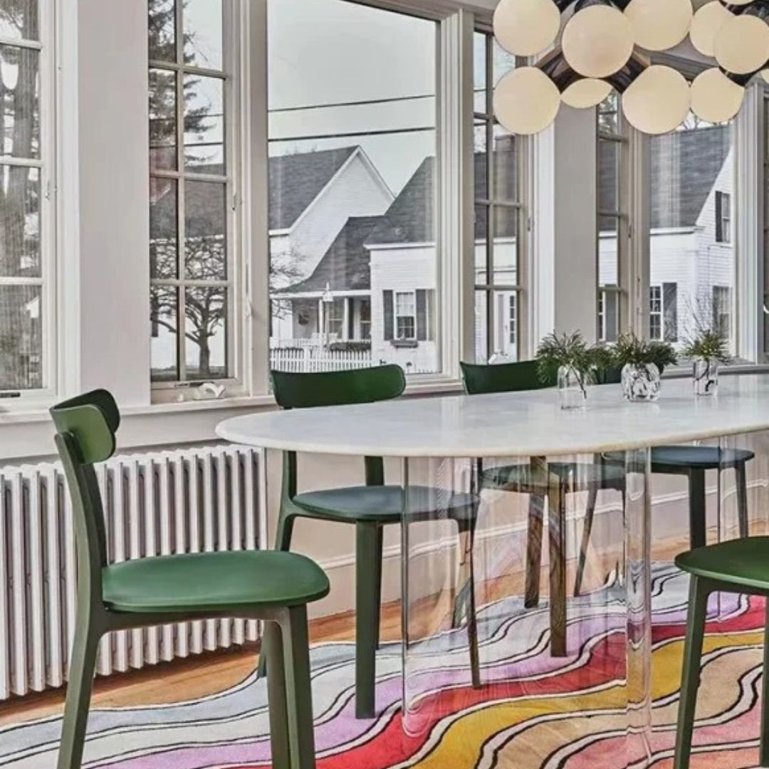 Alfombra de felpa arcoíris con tacto suave antideslizante para sala de estar | Caspri