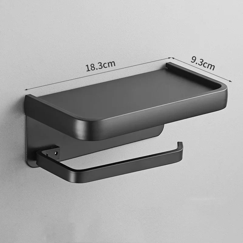 Portarrollos De Papel Higiénico Con Estante Moderno De Aluminio Para Baño | Caspri