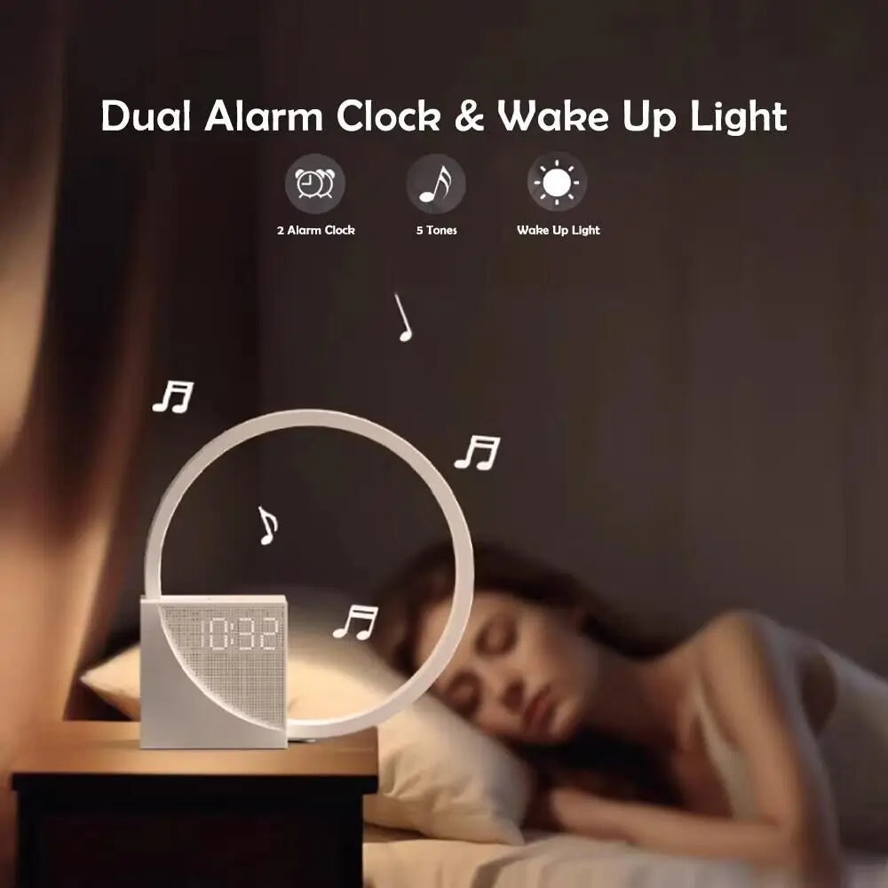 Lámpara Nocturna LED Con Reloj Despertador Para Dormitorio Y Descanso Nocturno | Caspri