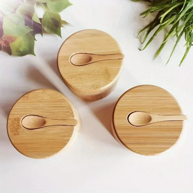 Conjunto de Frascos de Bambú Ecológicos para Especias en Cocina y Despensa Diaria | Caspri