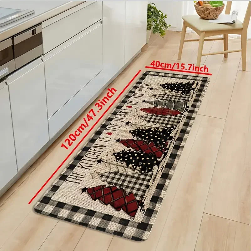 Tapete de Navidad Antideslizante para Cocina y Entrada – Set Suave y Absorbente