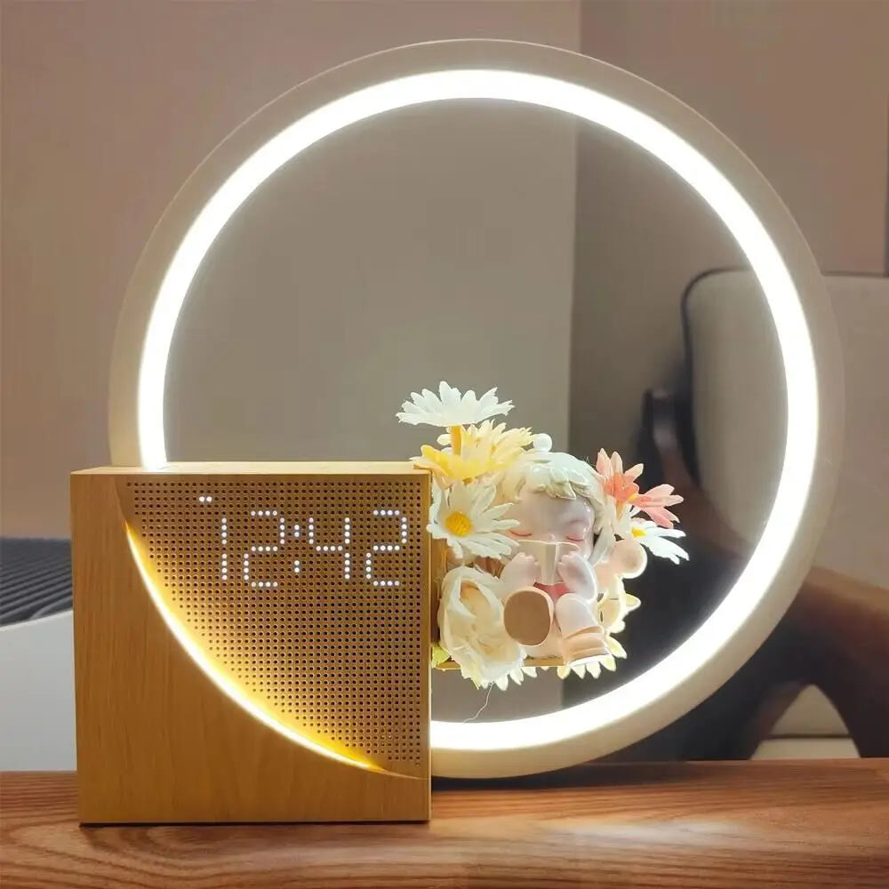 Lámpara Nocturna LED Con Reloj Despertador Para Dormitorio Y Descanso Nocturno | Caspri