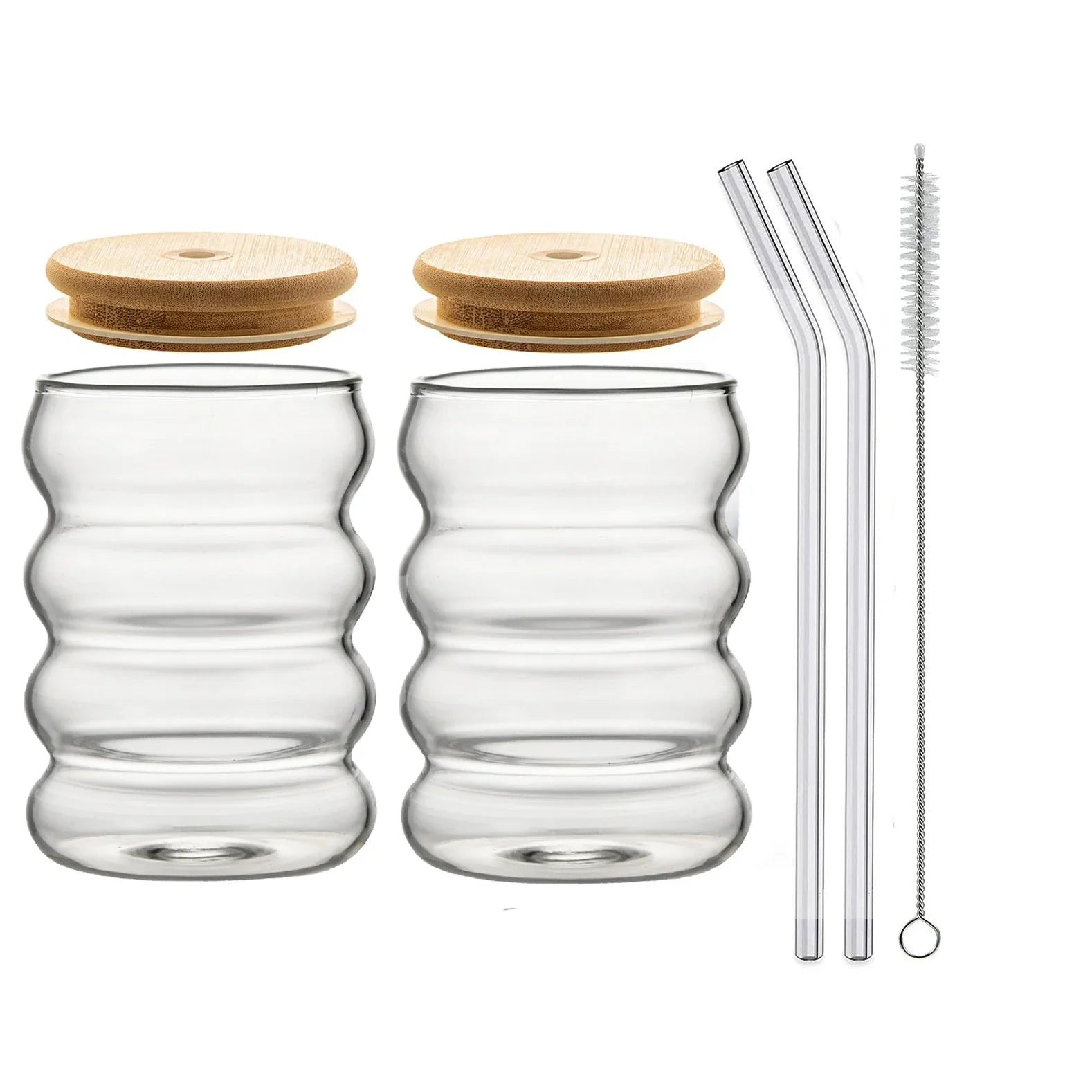 Vaso De Vidrio Resistente Al Calor Con Tapa Y Pajilla Reutilizable Para Hogar Diario | Caspri