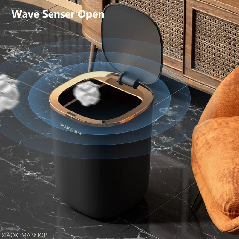 Cubo de basura con sensor 12L para baño | Caspri