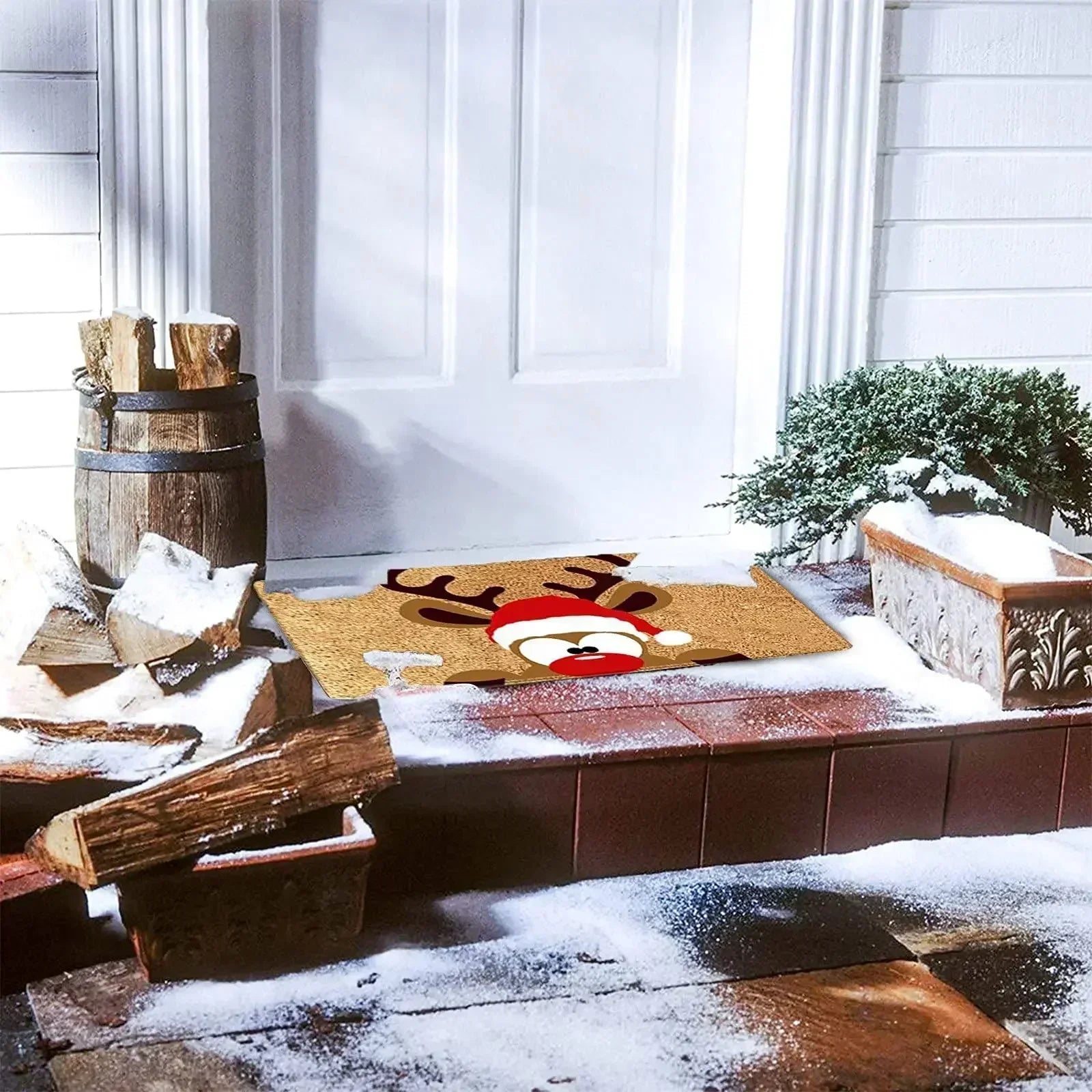 Felpudo Decorativo para Entrada de Hogares en Estados Unidos con Temática Navideña y Colores Vivos | Caspri