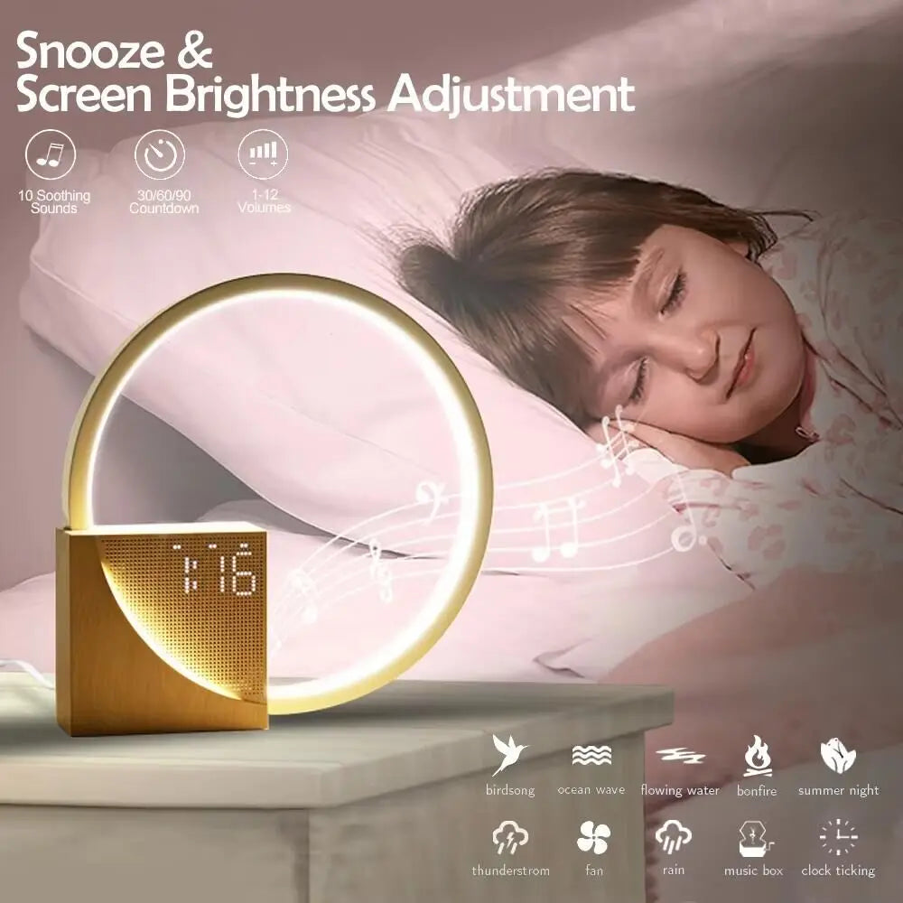 Lámpara Nocturna LED Con Reloj Despertador Para Dormitorio Y Descanso Nocturno | Caspri