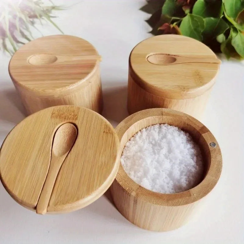 Conjunto de Frascos de Bambú Ecológicos para Especias en Cocina y Despensa Diaria | Caspri