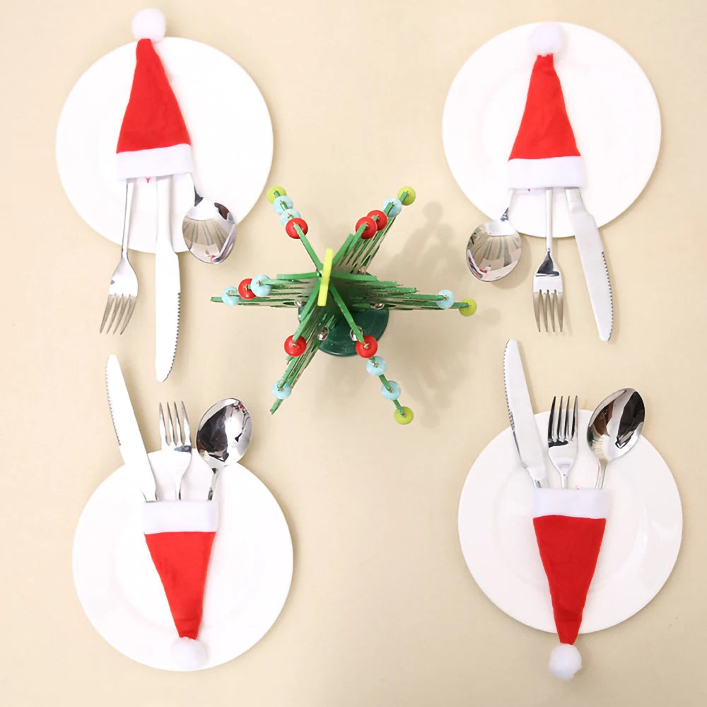 Kit De Decoración Para Mesa Con Protección De Cubiertos Para Comedor Navideño En Casa | Caspri