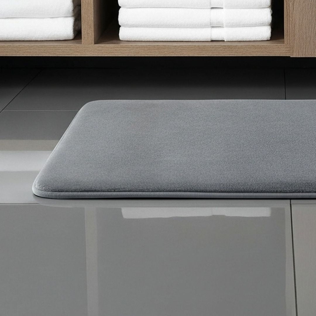 Tapete de baño antideslizante para baño, tejido de felpa coral con borde | Caspri