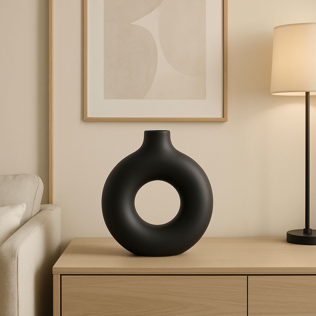 Jarrón en forma de dona minimalista para sala | Caspri