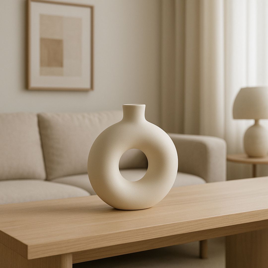 Jarrón en forma de dona minimalista para sala | Caspri