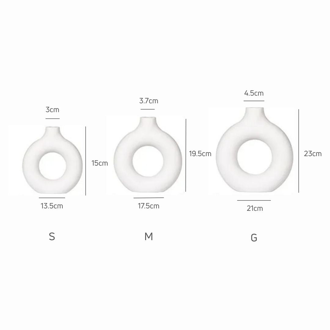 Jarrón en forma de dona minimalista para sala | Caspri