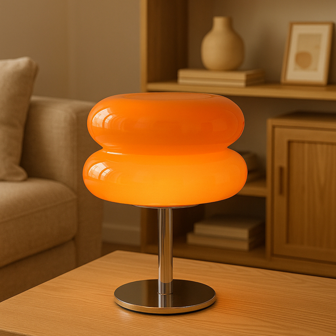 Lámpara de mesa de vidrio esmerilado moderna para sala de estar contemporánea | Caspri