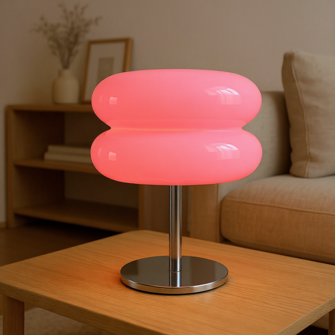 Lámpara de mesa de vidrio esmerilado moderna para sala de estar contemporánea | Caspri