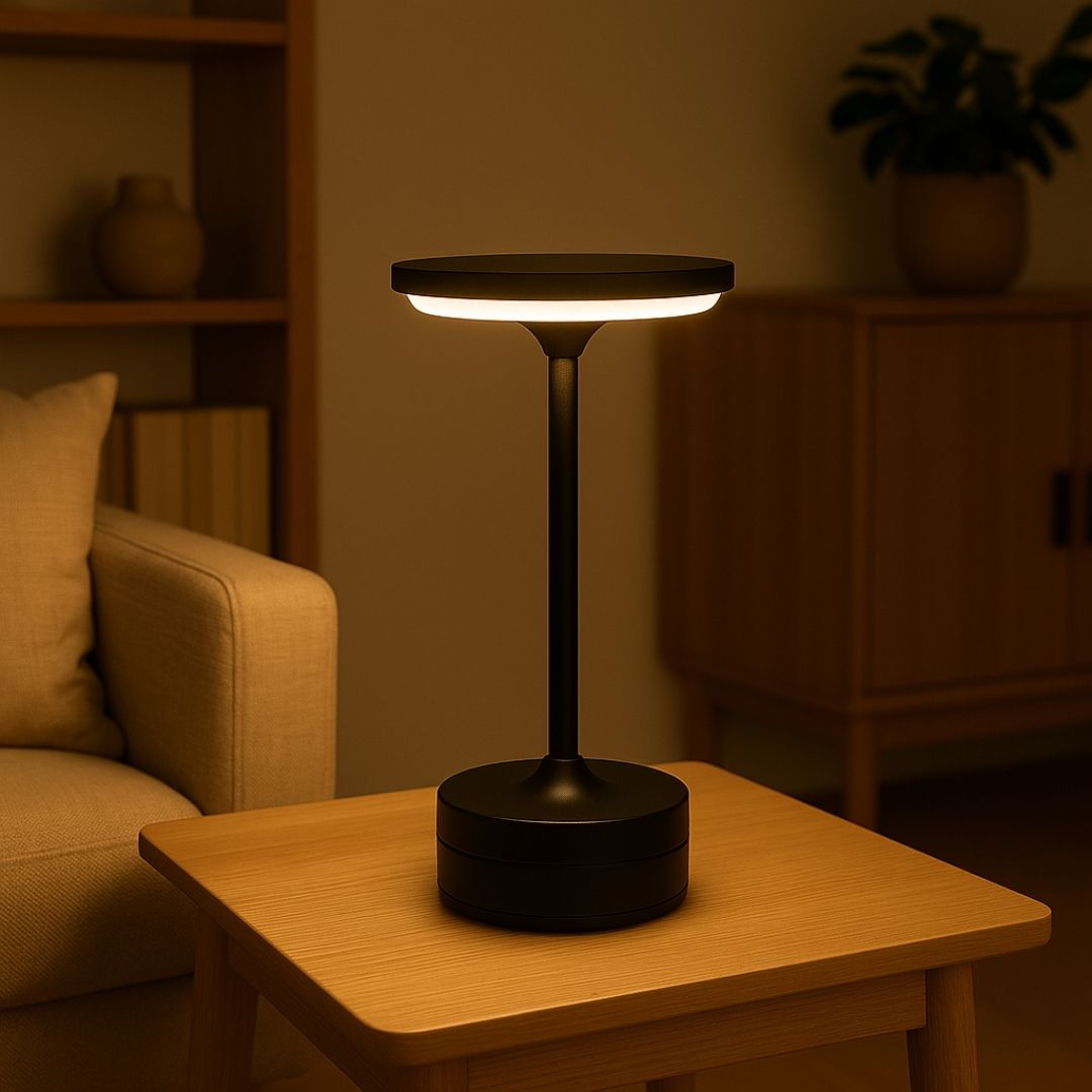 Lámpara De Mesa De Metal Cepillado Táctil Para Sala Dormitorio Estudio Hogar | Caspri