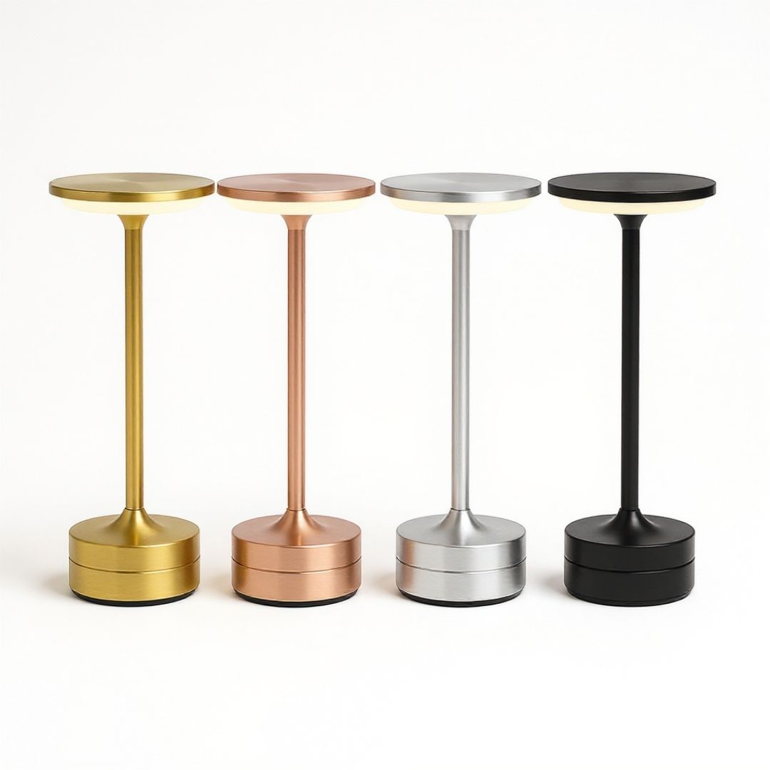 Lámpara De Mesa De Metal Cepillado Táctil Para Sala Dormitorio Estudio Hogar | Caspri