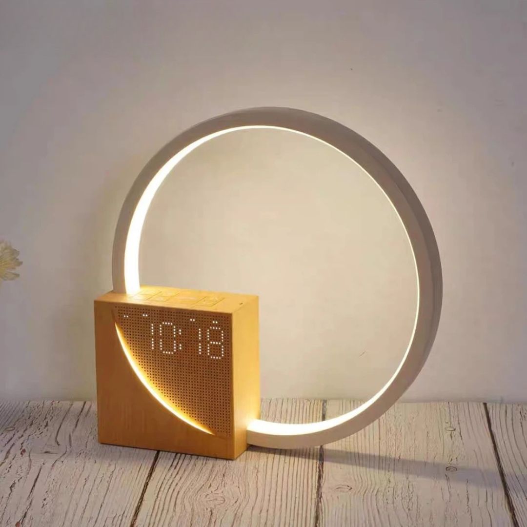 Lámpara Nocturna LED Con Reloj Despertador Para Dormitorio Y Descanso Nocturno | Caspri