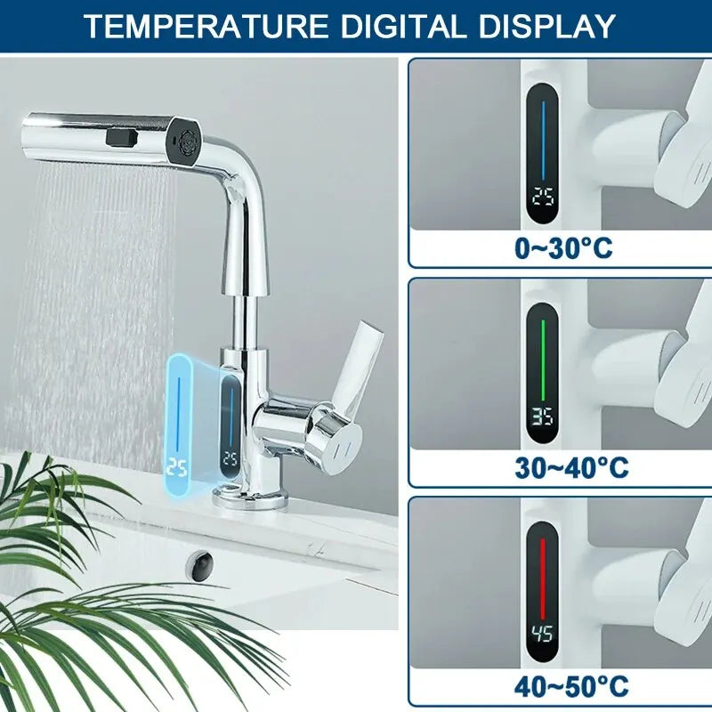 Grifo de lavabo con pantalla LED para baño | Caspri