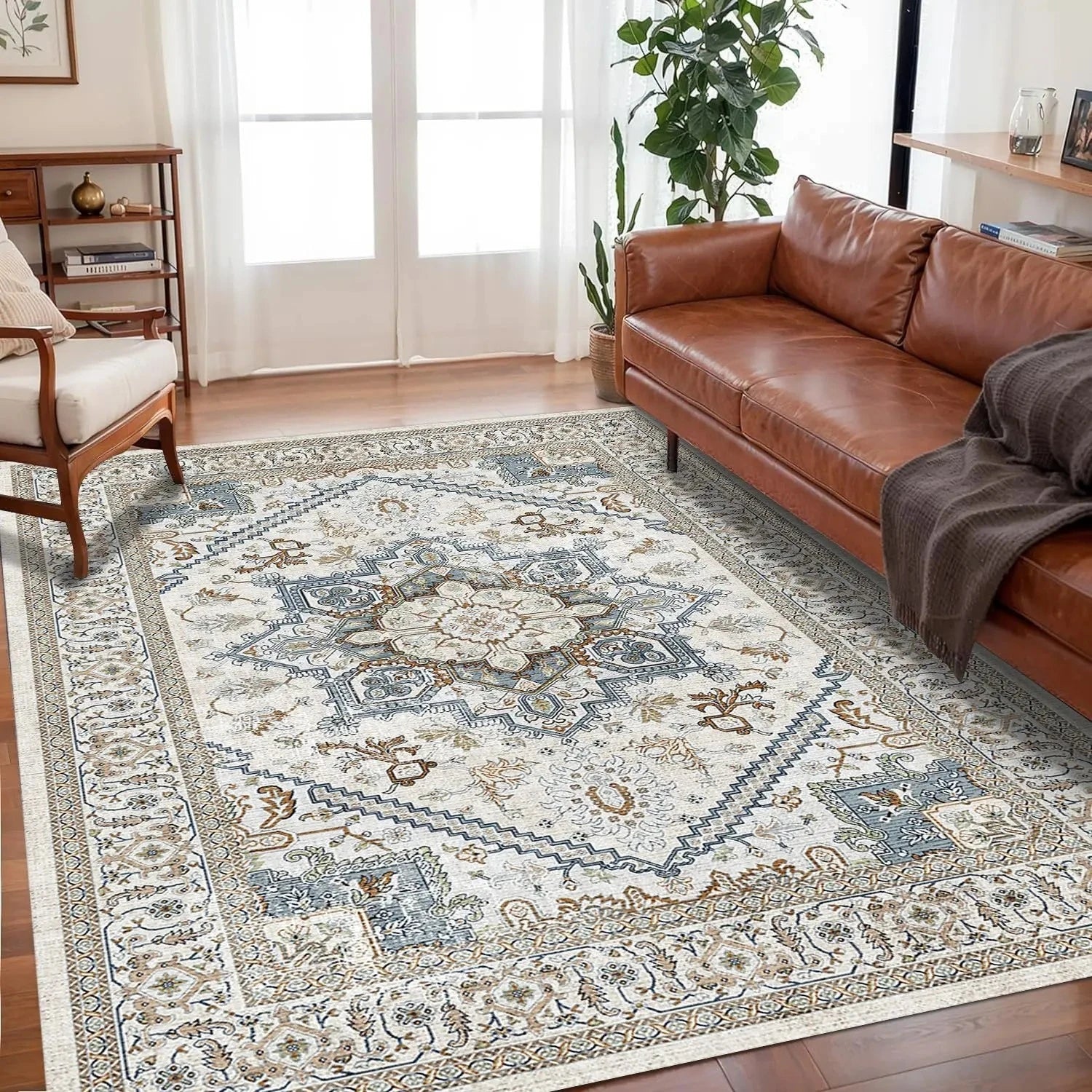 Alfombra Bohemia Antideslizante de Terciopelo Crystal – Caspri