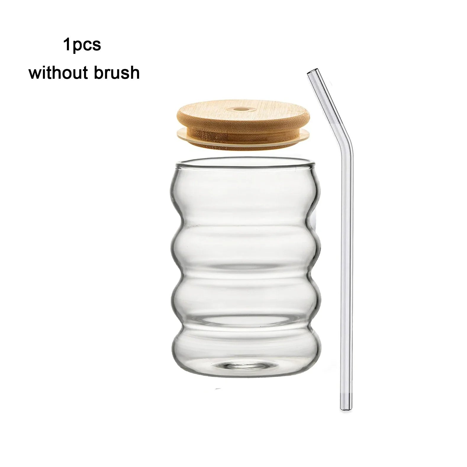 Vaso De Vidrio Resistente Al Calor Con Tapa Y Pajilla Reutilizable Para Hogar Diario | Caspri