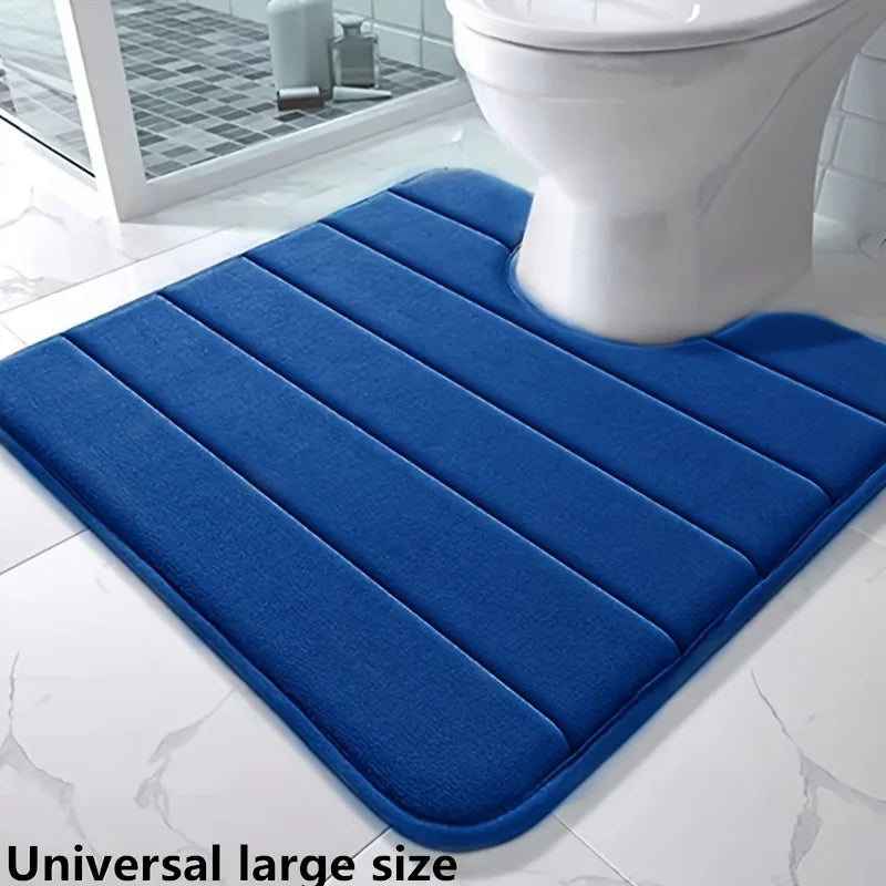 Tapete de Baño en U Antideslizante y Súper Absorbente – Alfombra para Inodoro